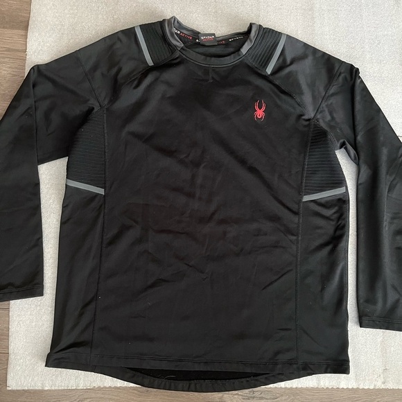 [L]Spyder Active Black Long Sleeve Athletic Shirt - Picture 1 of 10
